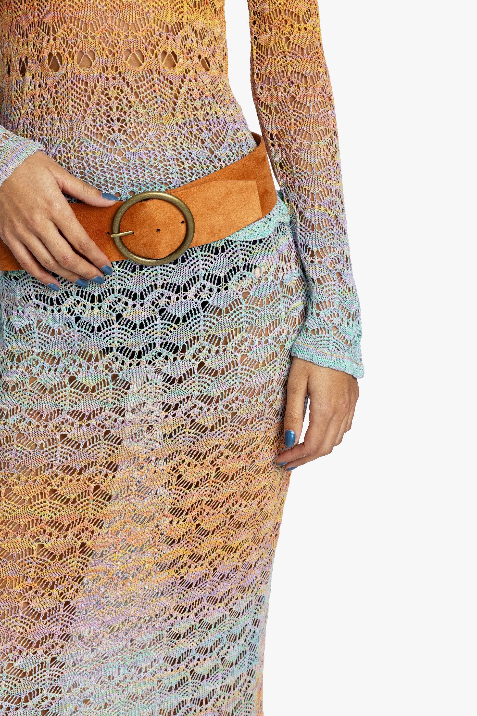 Anna Sui Ombre Space Dye Crochet Skirt - Sunset