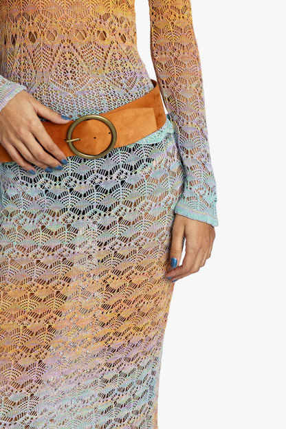 Anna Sui Ombre Space Dye Crochet Skirt - Sunset