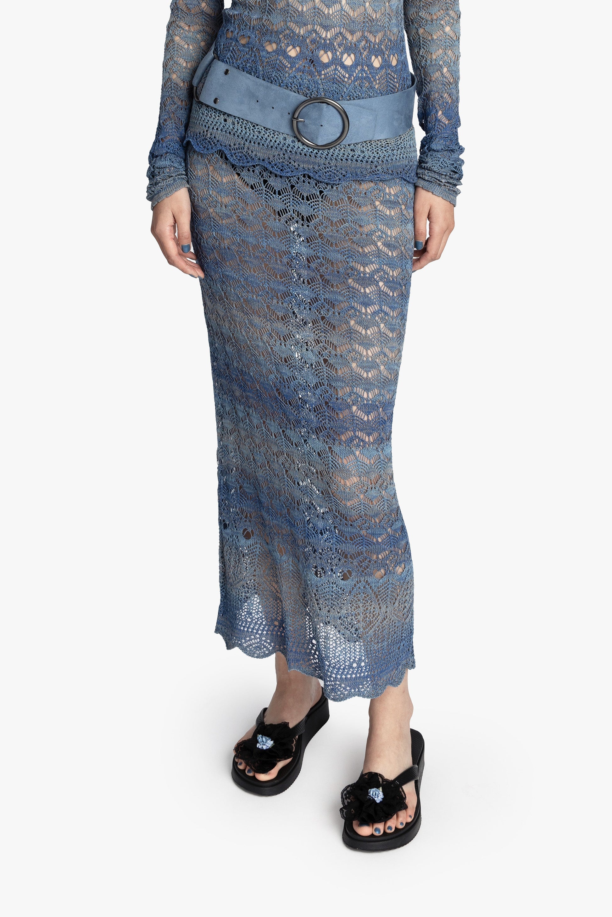 Anna Sui Ombre Space Dye Crochet Skirt - Twilight