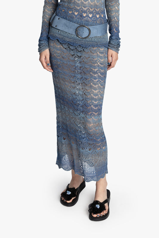 Anna Sui Ombre Space Dye Crochet Skirt - Twilight