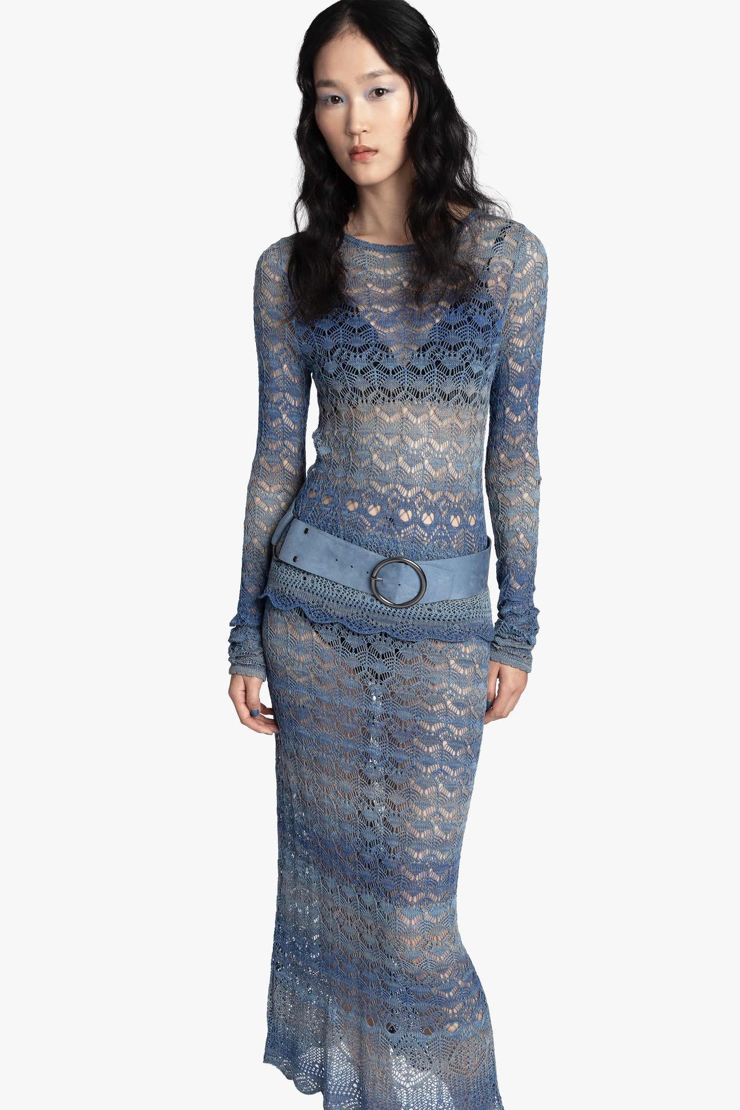 Anna Sui Ombre Space Dye Crochet Skirt - Twilight
