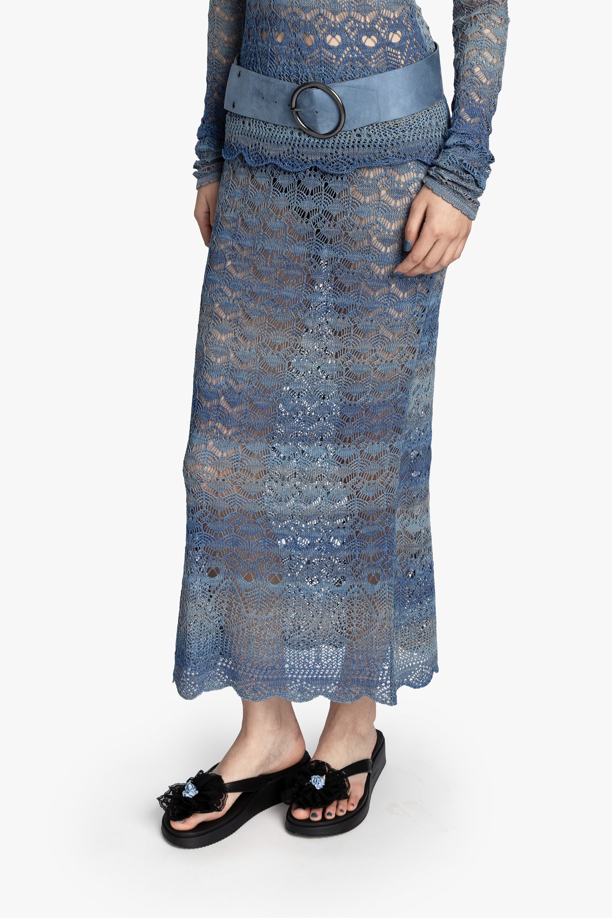 Anna Sui Ombre Space Dye Crochet Skirt - Twilight