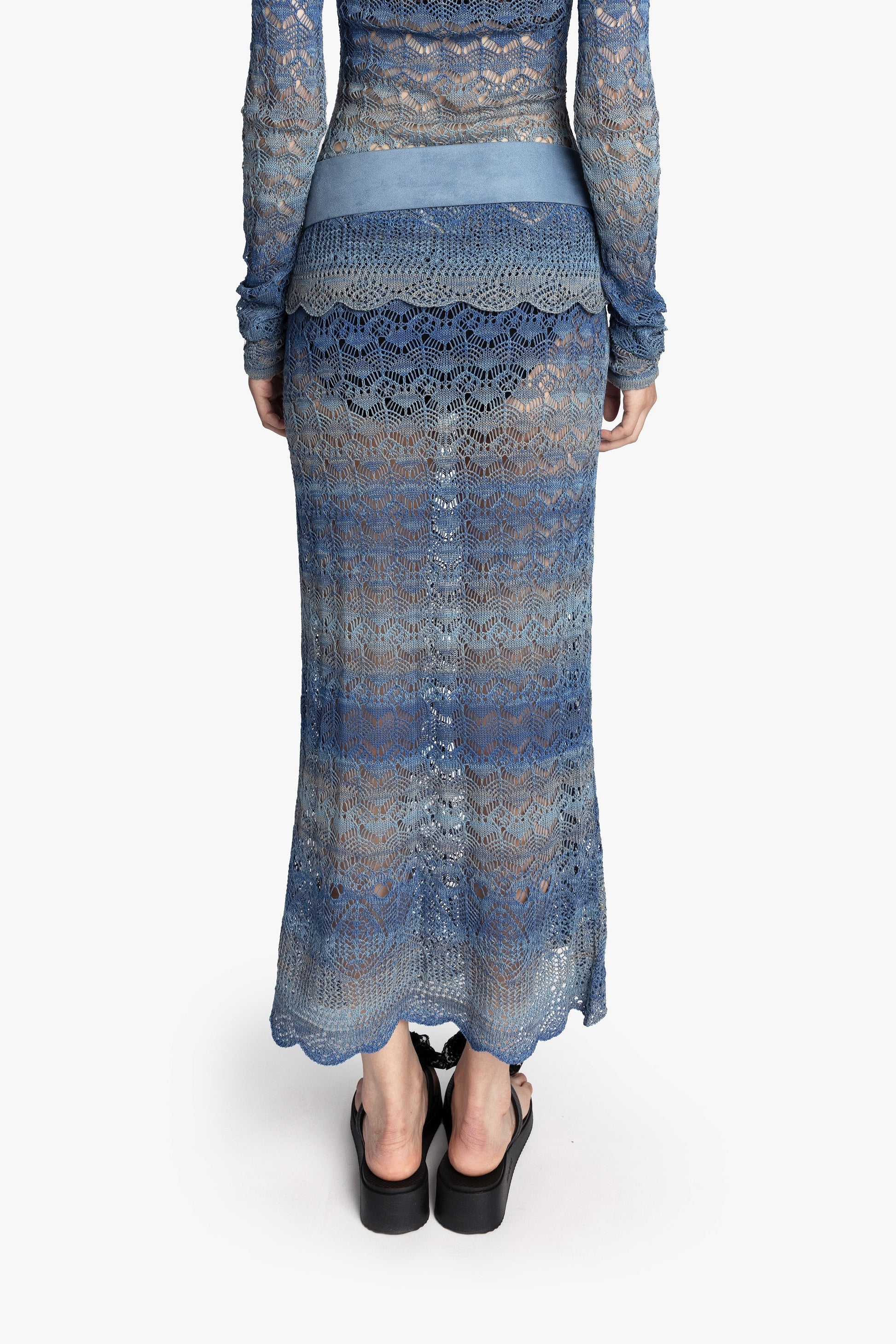 Anna Sui Ombre Space Dye Crochet Skirt - Twilight