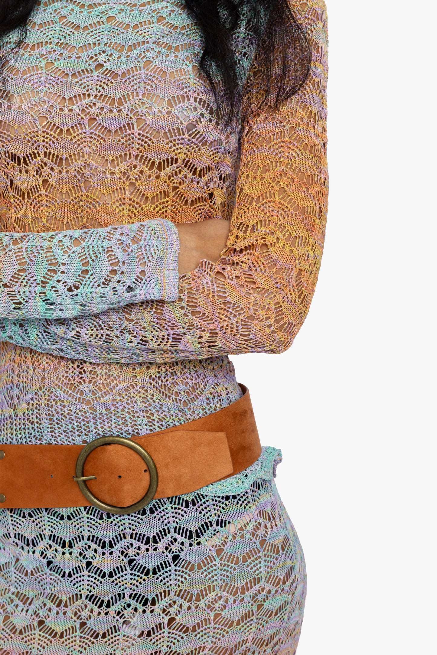 Anna Sui Ombre Space Dye Crochet Top - Sunset