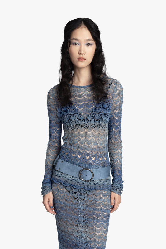 Anna Sui Ombre Space Dye Crochet Top - Twilight