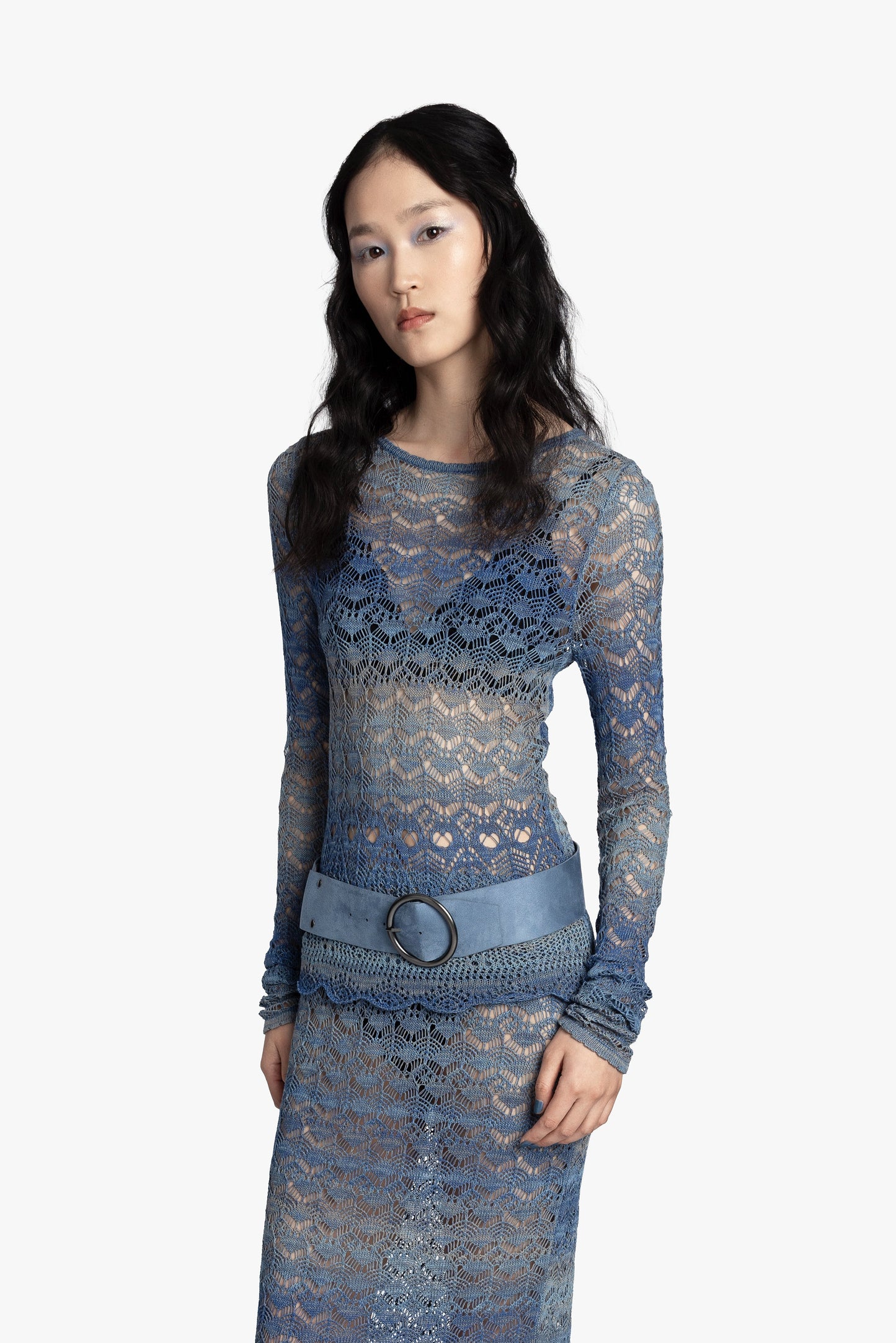 Anna Sui Ombre Space Dye Crochet Top - Twilight
