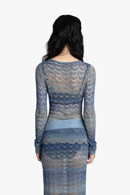Anna Sui Ombre Space Dye Crochet Top - Twilight