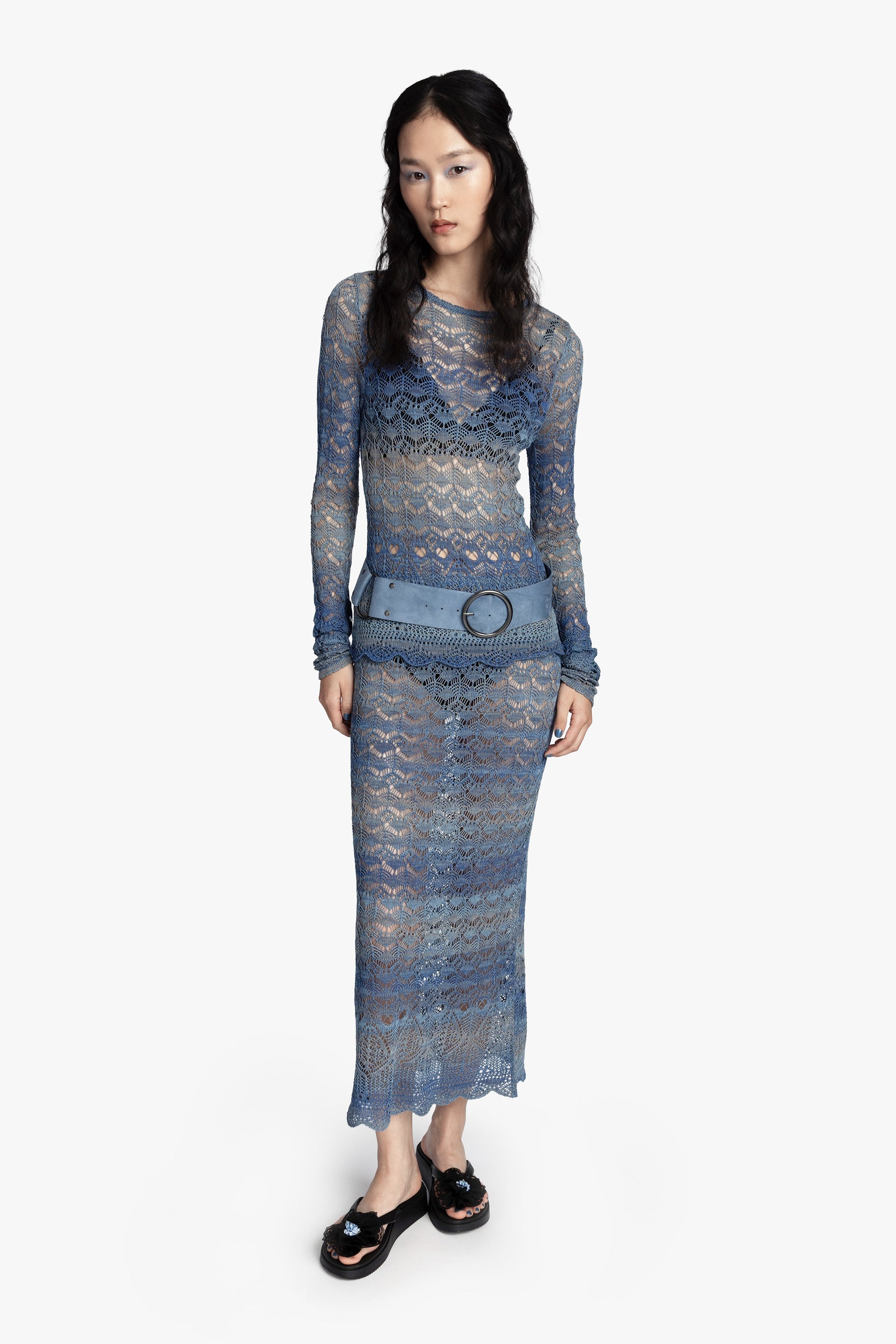 Anna Sui Ombre Space Dye Crochet Top - Twilight