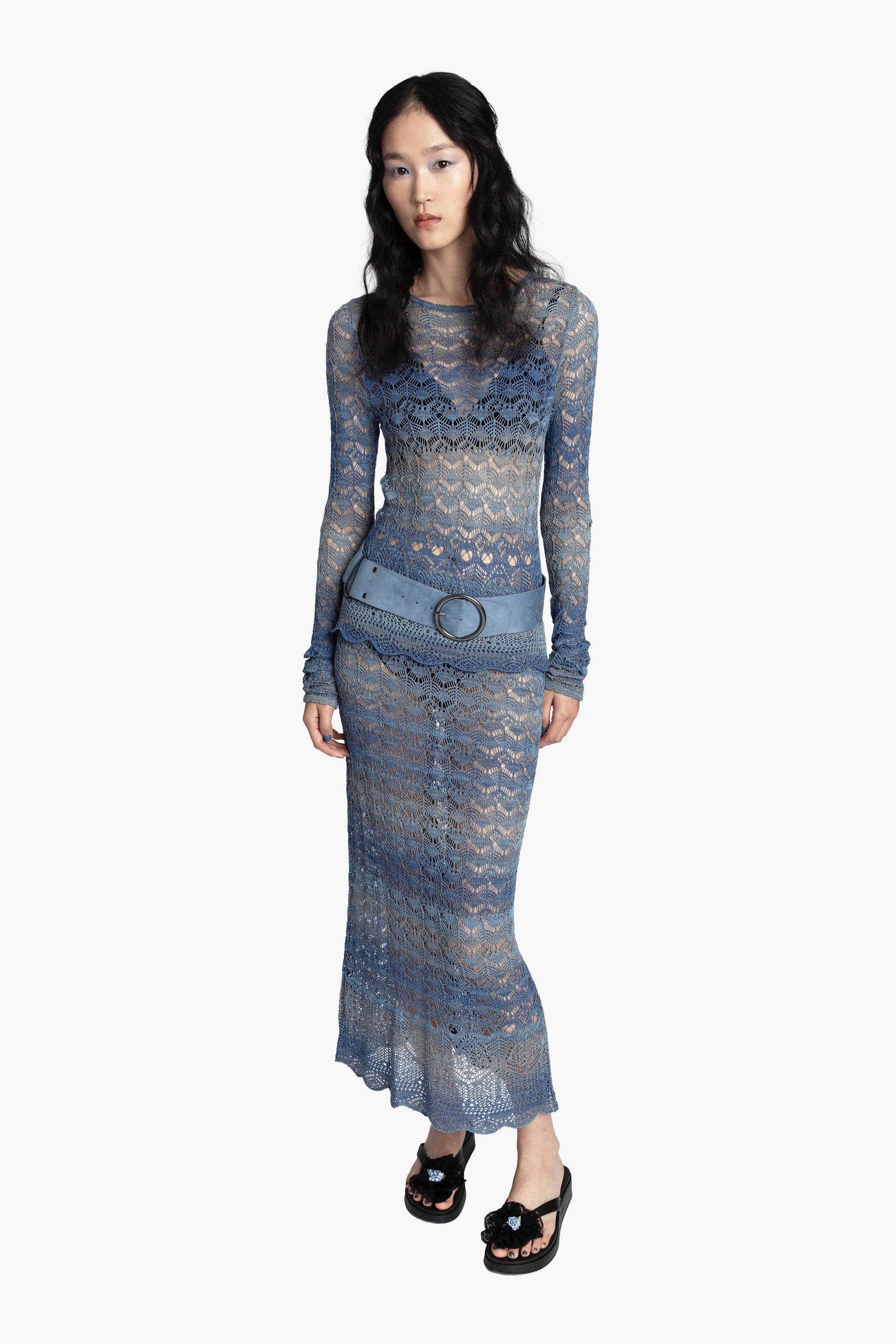 Anna Sui Ombre Space Dye Crochet Top - Twilight