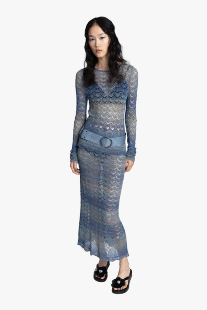 Anna Sui Ombre Space Dye Crochet Top - Twilight