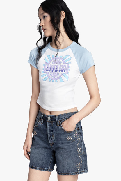 Anna Sui Studded Denim Shorts