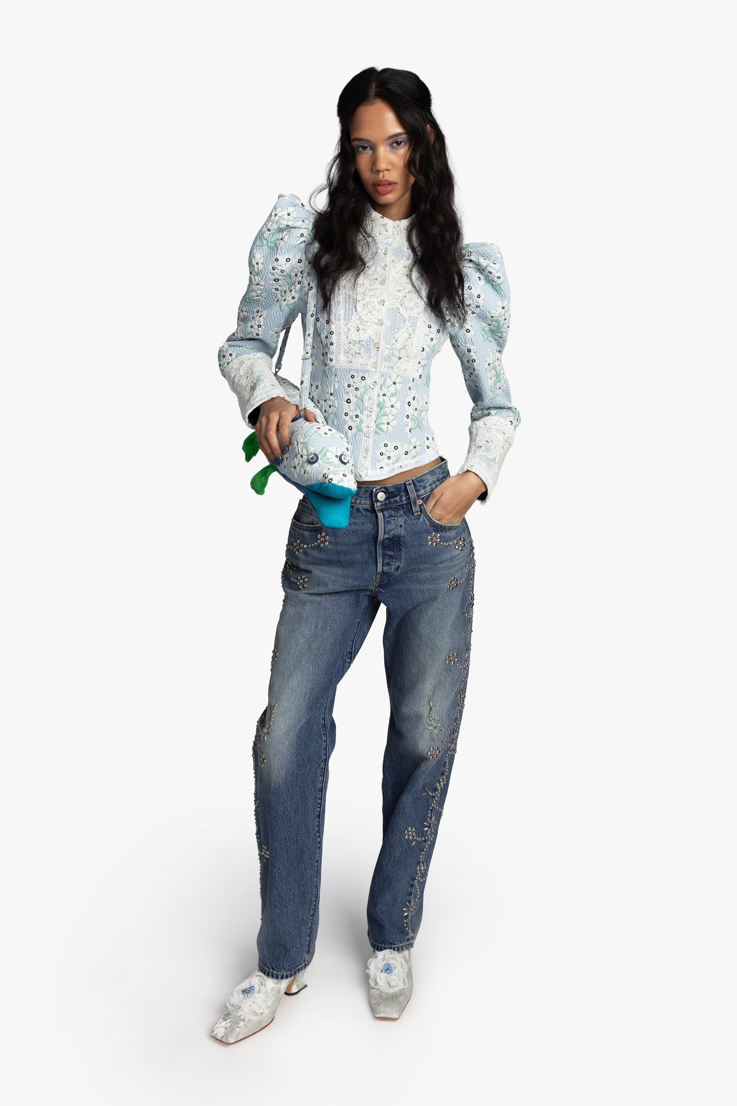Anna Sui Studded Denim Jeans