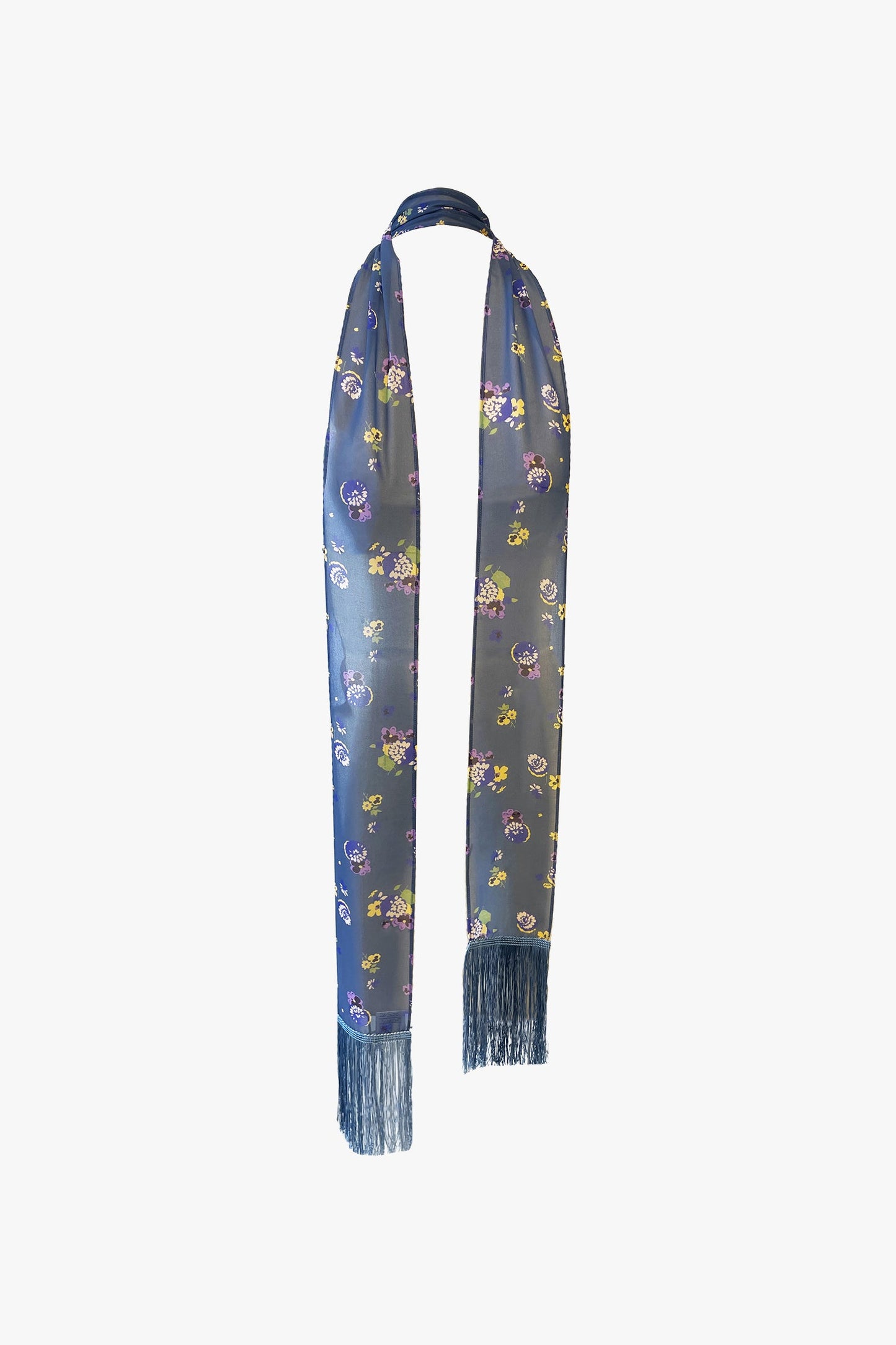 Anna Sui Night Blooming Chiffon Fringe Scarf