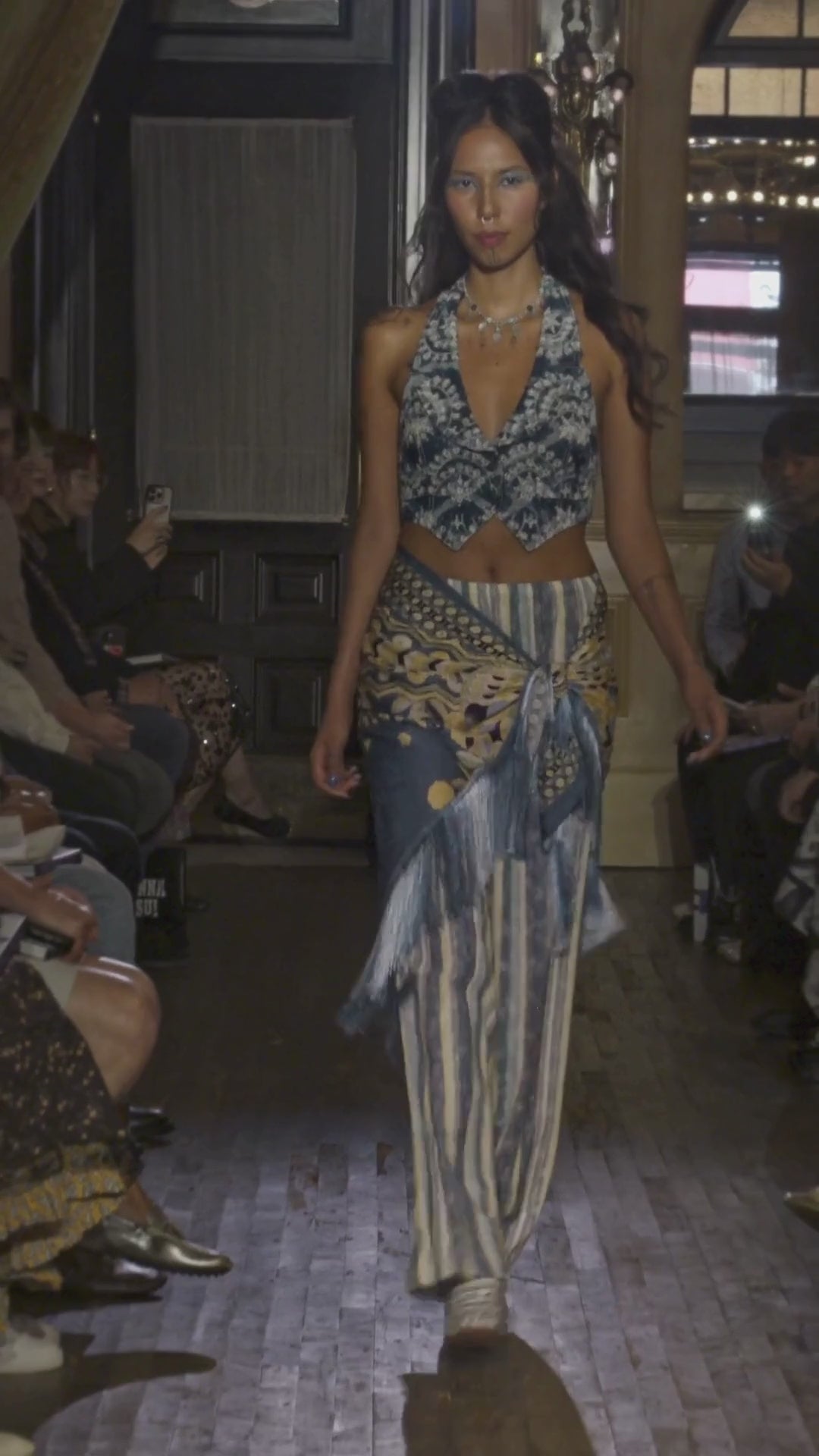 Anna Sui Pueblo Deco Border Fringe Shawl