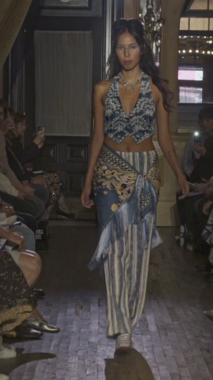 Anna Sui Pueblo Deco Border Fringe Shawl