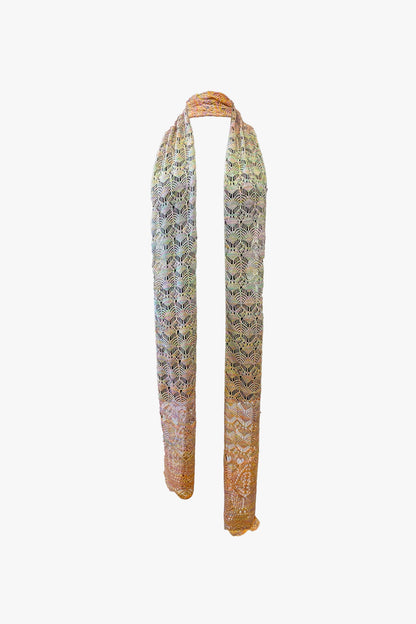 Anna Sui Ombre Space Dye Crochet Scarf - Sunset