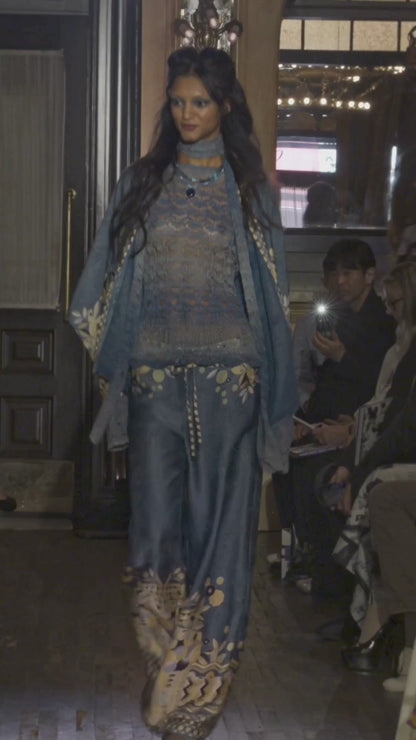 Anna Sui Ombre Space Dye Crochet Scarf - Twilight