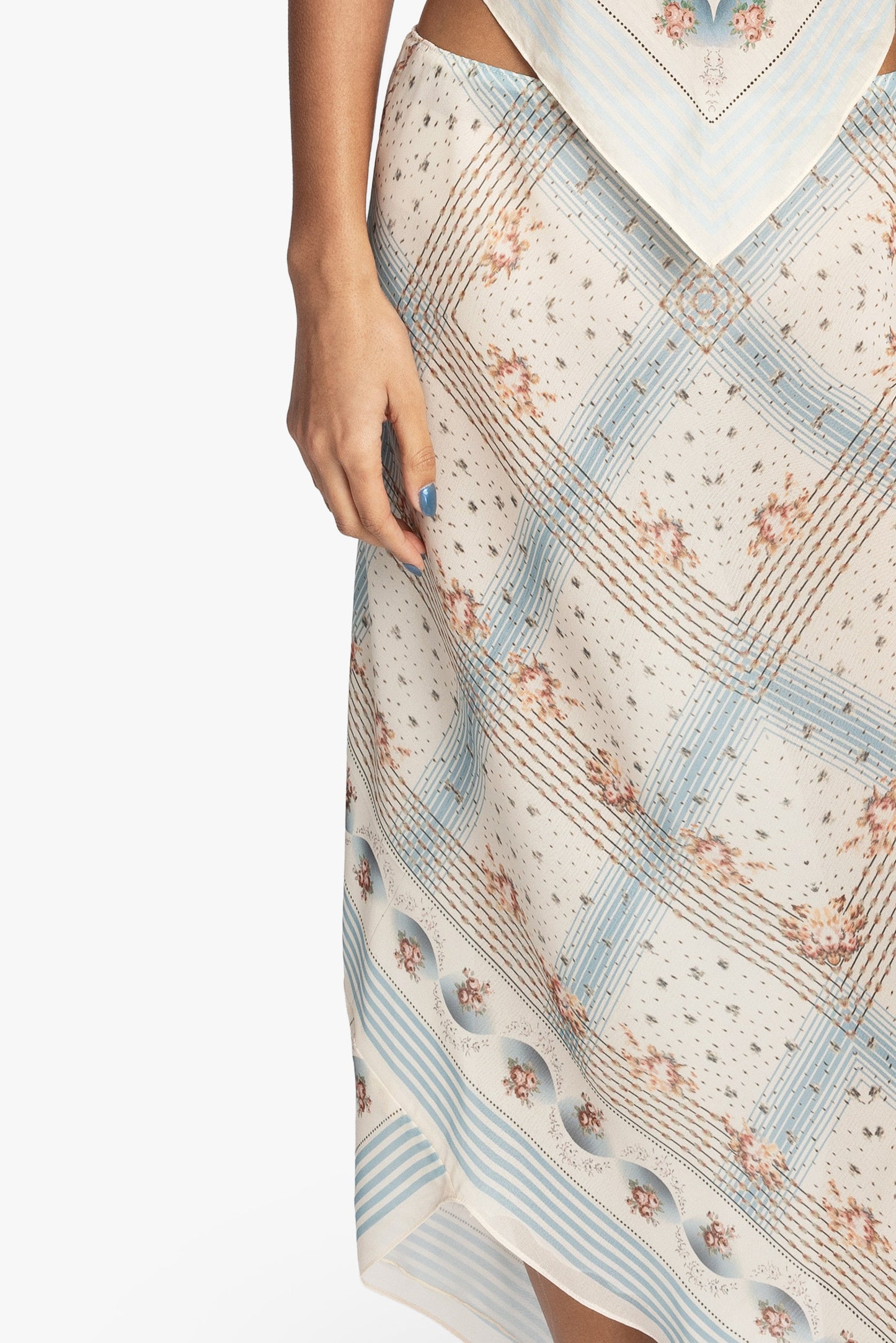 Anna Sui Heritage Scarf Print Chiffon Skirt