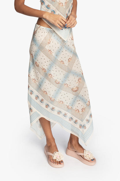 Anna Sui Heritage Scarf Print Chiffon Skirt