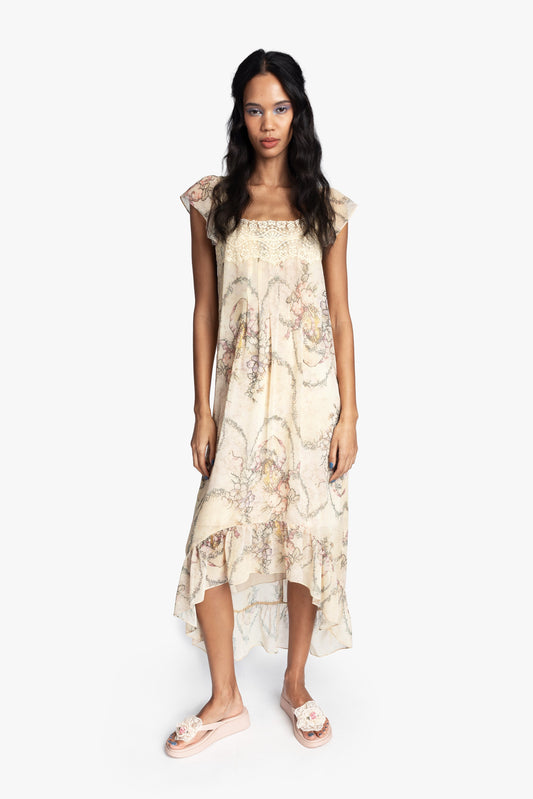 Anna Sui Spirit Bloom Chiffon Ruffle Dress