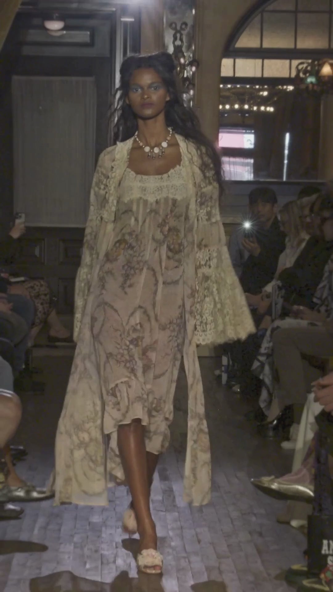 Anna Sui Spirit Bloom Chiffon Ruffle Dress
