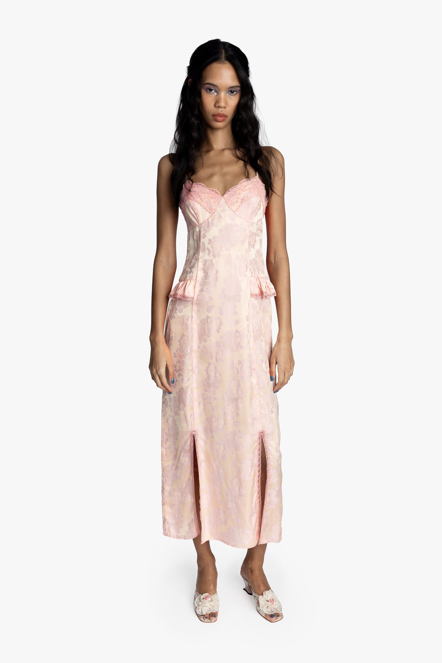 Anna Sui Damask Rose Brocade Slip Dress