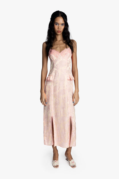 Anna Sui Damask Rose Brocade Slip Dress