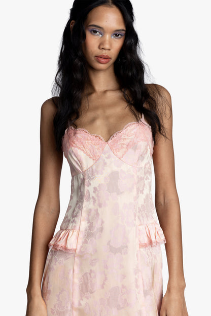 Anna Sui Damask Rose Brocade Slip Dress