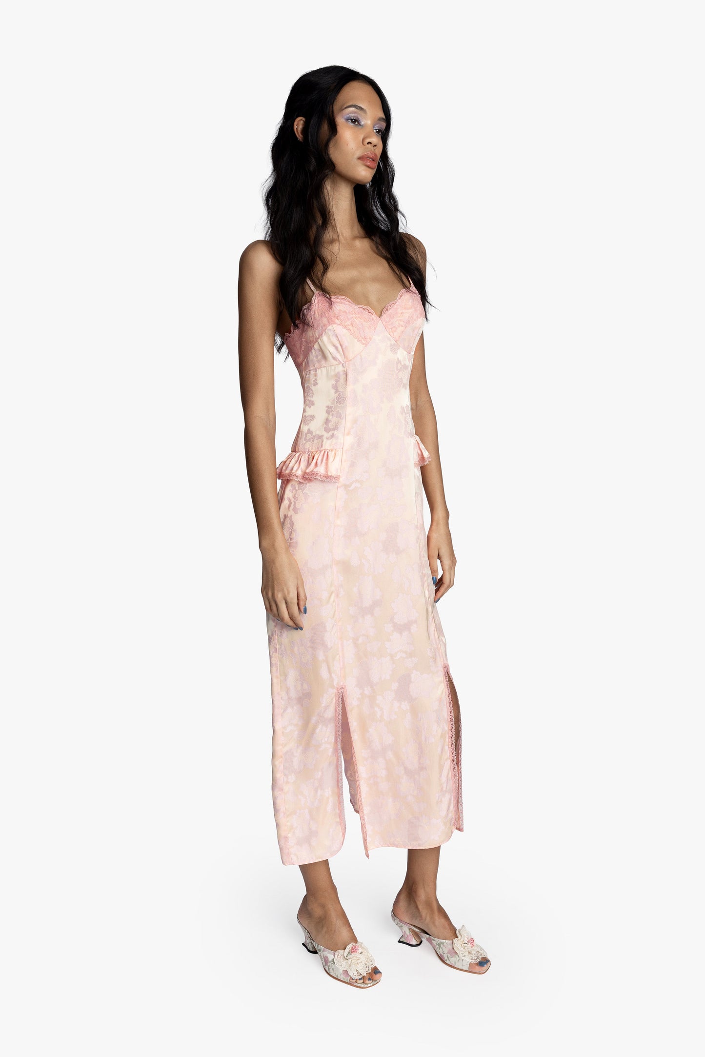 Anna Sui Damask Rose Brocade Slip Dress