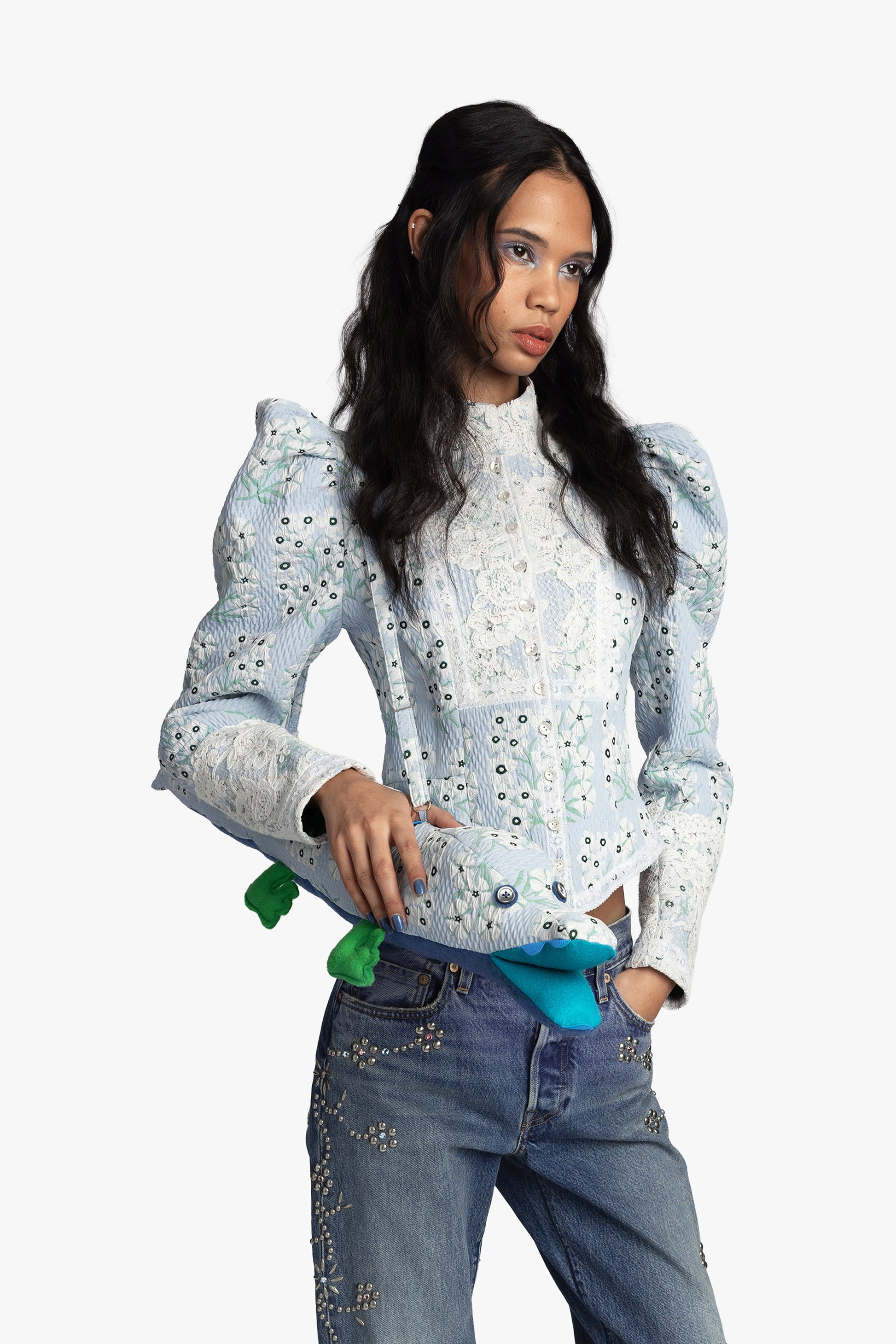 Anna Sui Morning Glory Brocade Victorian Jacket