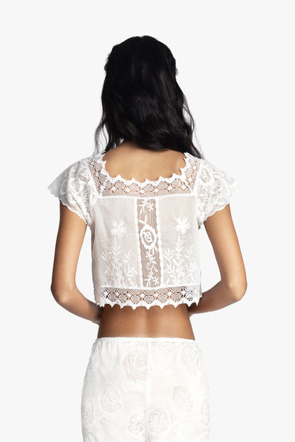 Anna Sui Cottage Rose Lace Top