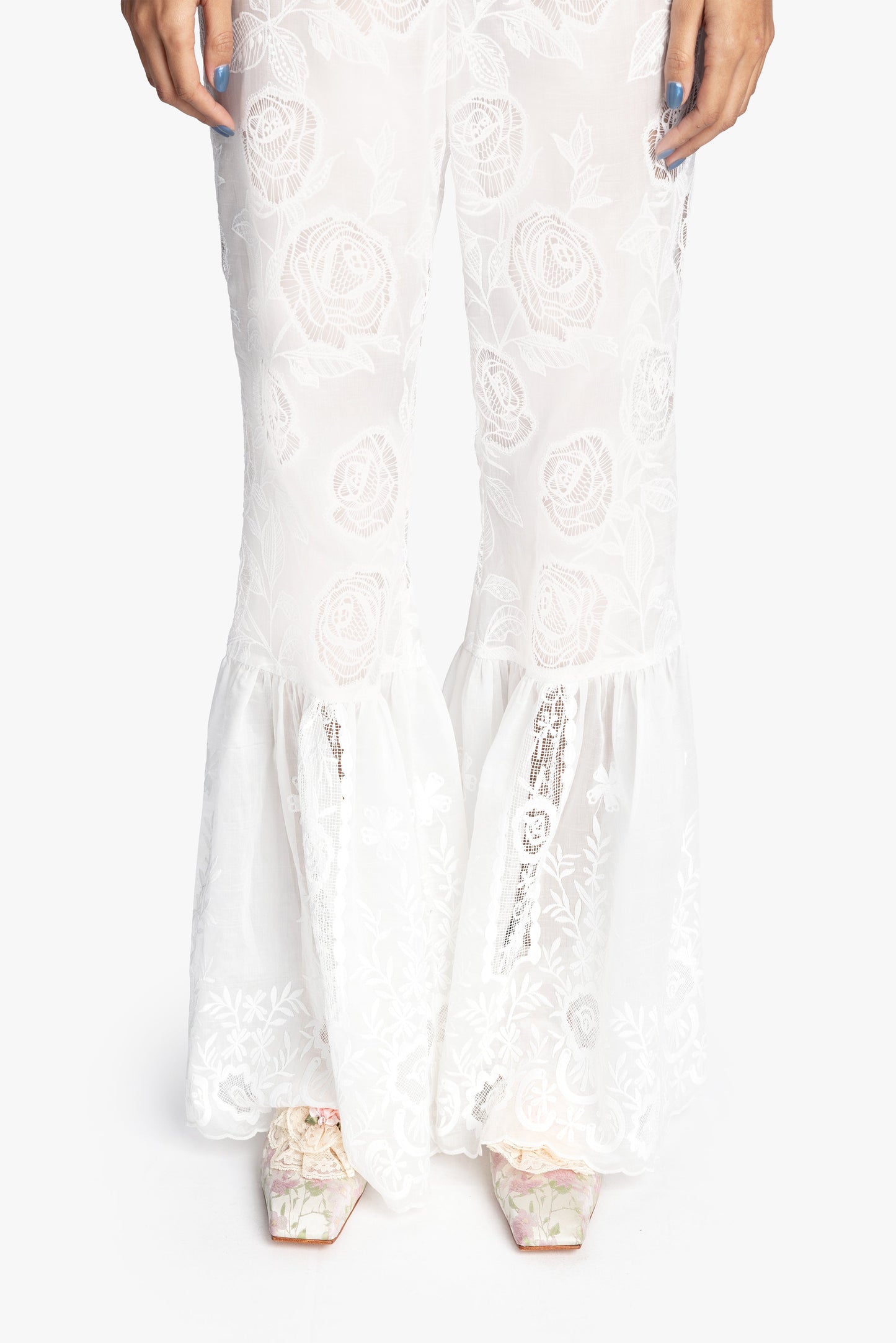 Anna Sui Cottage Rose Lace Pants