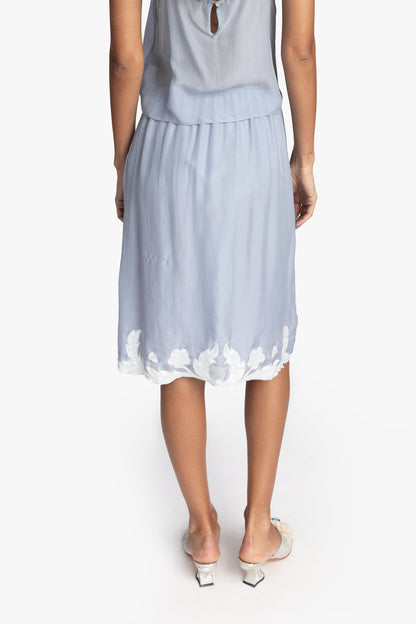 Anna Sui Nouveau Satin Applique Skirt