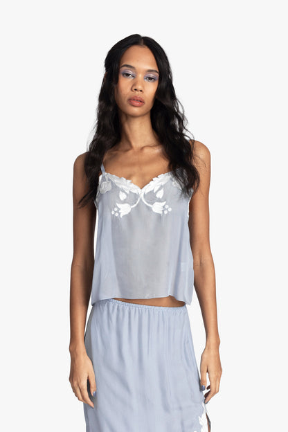 Anna Sui Nouveau Satin Applique Camisole