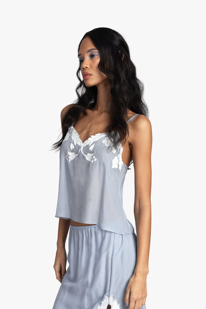 Anna Sui Nouveau Satin Applique Camisole