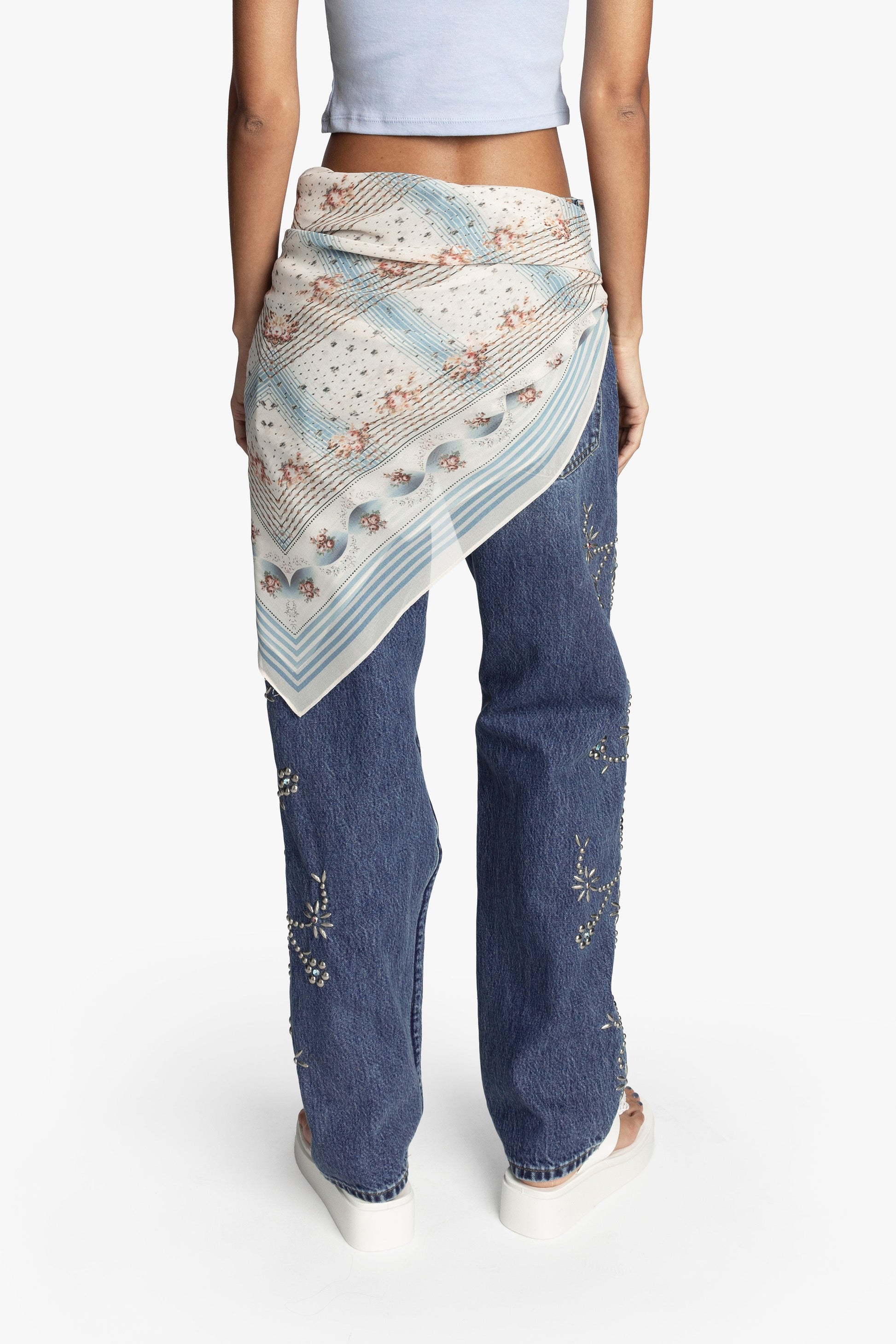 Anna Sui Heritage Scarf Print Chiffon Square Scarf