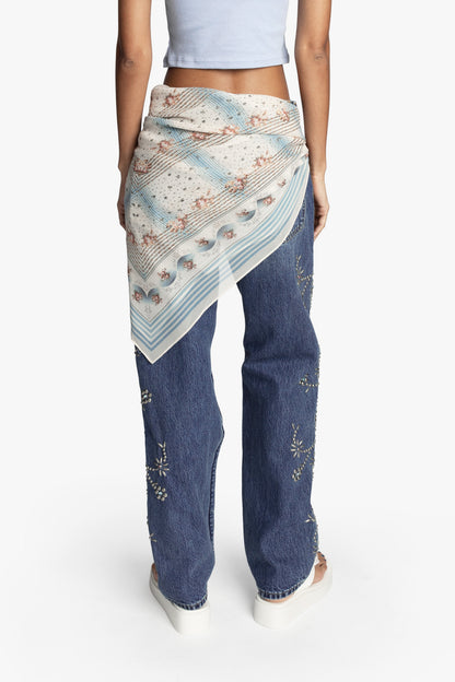 Anna Sui Heritage Scarf Print Chiffon Square Scarf