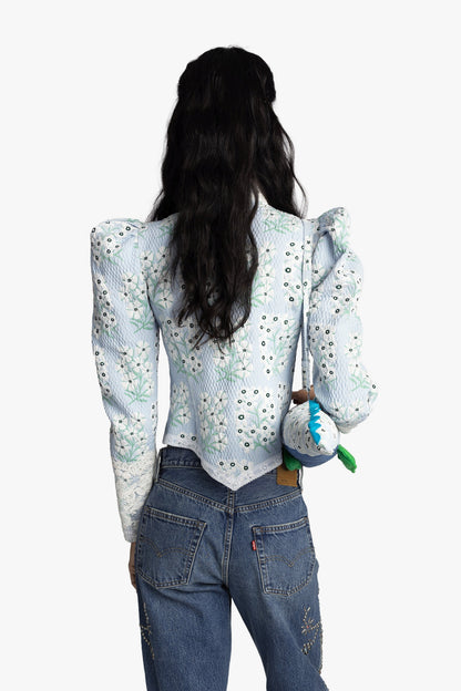 Anna Sui Alligator Bag- Sky Blue Multi