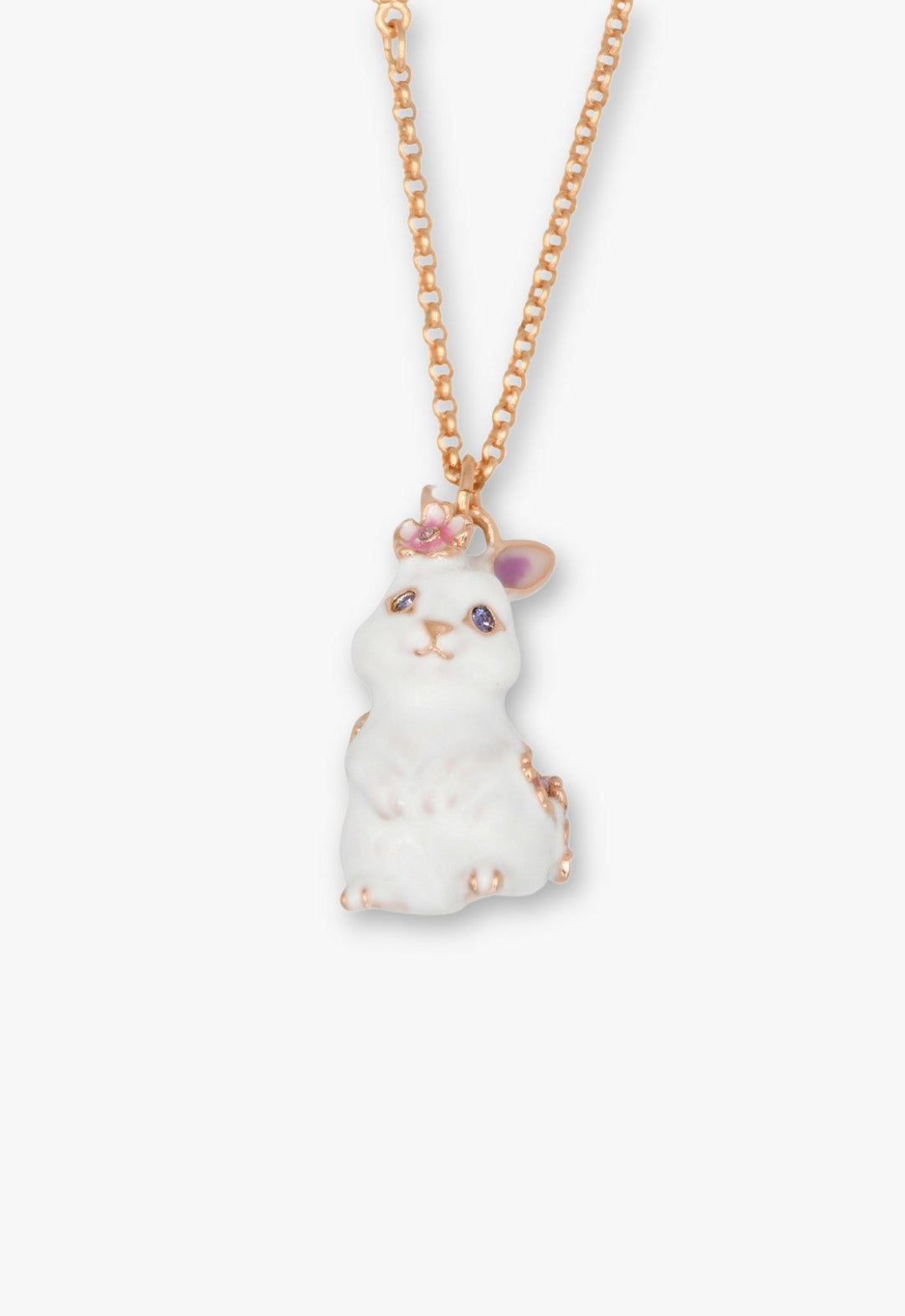 Anna Sui Blossom Bunny Charm Necklace - Gold