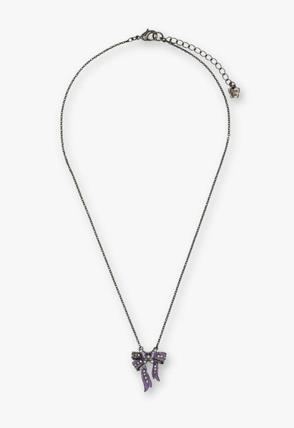 Anna Sui Dark Romance Butterfly Bow Necklace - Gunmetal