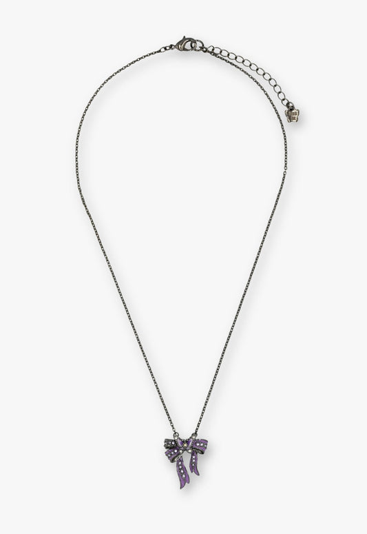Anna Sui Dark Romance Butterfly Bow Necklace - Gunmetal