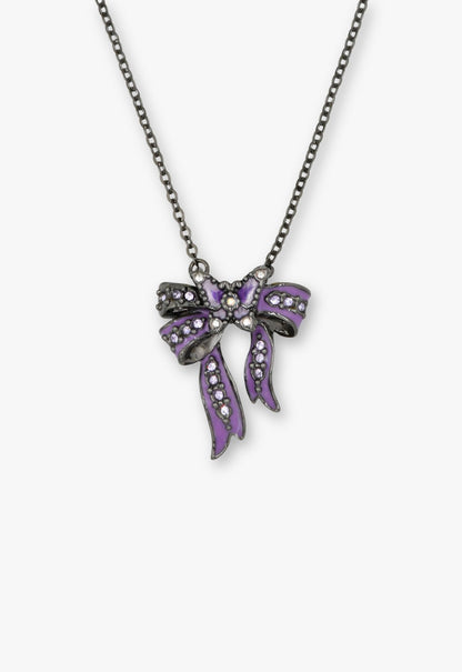 Anna Sui Dark Romance Butterfly Bow Necklace - Gunmetal