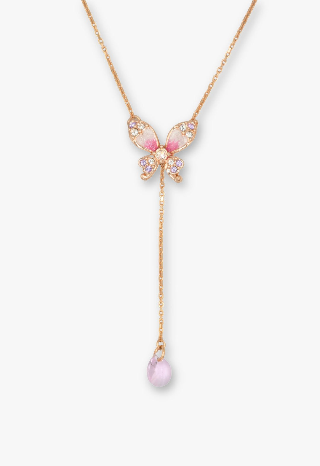 Anna Sui Crystal Bloom Butterfly Necklace