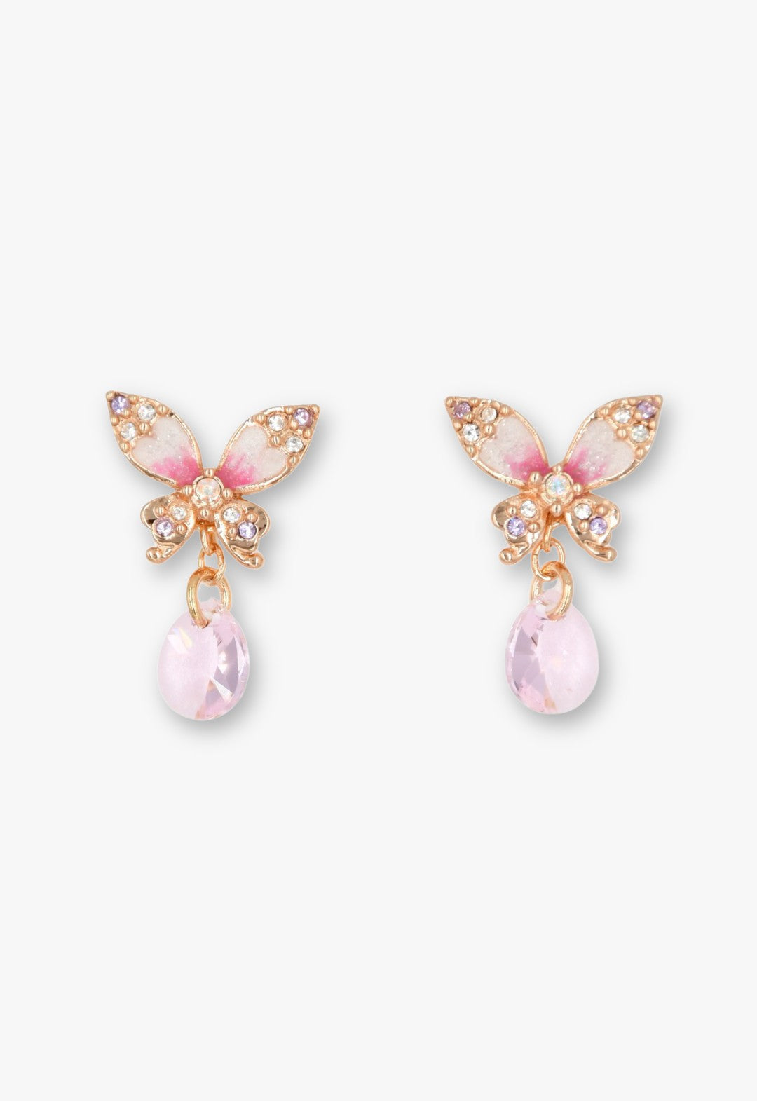 Anna Sui Crystal Bloom Butterfly Earrings