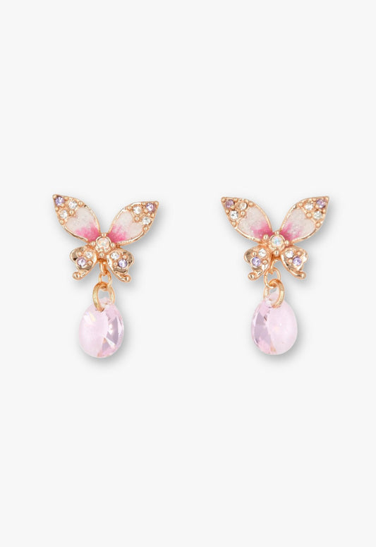 Anna Sui Crystal Bloom Butterfly Earrings