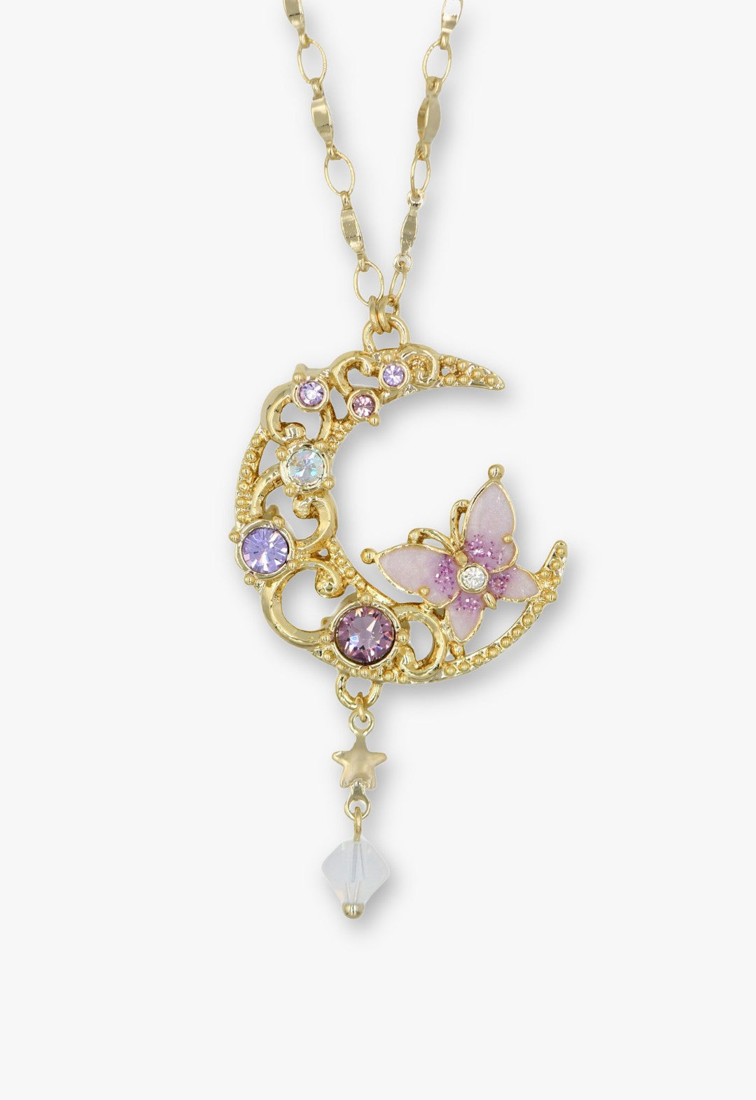 Anna Sui Enchanted Butterfly Moon Necklace - Gold