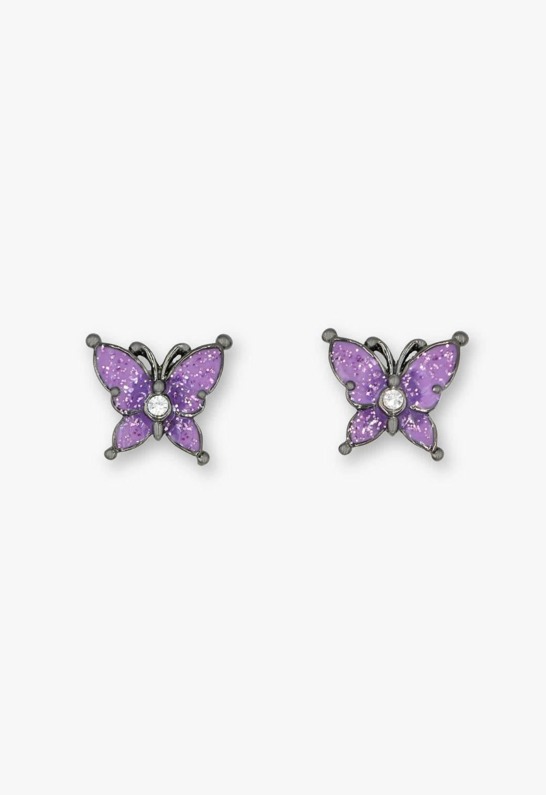 Anna Sui Twilight Gothic Butterfly Earrings - Gunmetal