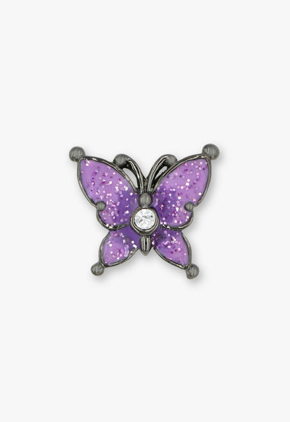 Anna Sui Twilight Gothic Butterfly Earrings - Gunmetal