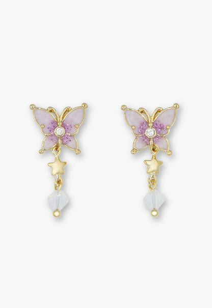 Anna Sui Twilight Butterfly Drop Earrings - Gold