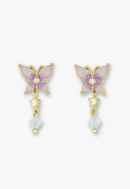 Anna Sui Twilight Butterfly Drop Earrings - Gold